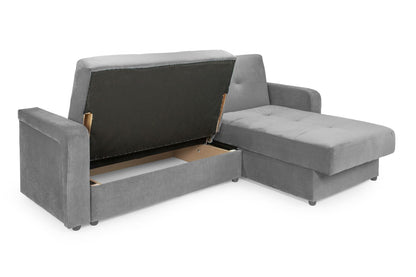 Kira Sofabed Plush Grey Universal Corner