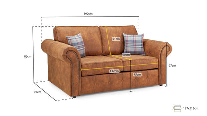 Willow Sofabed Tan 2 Seater