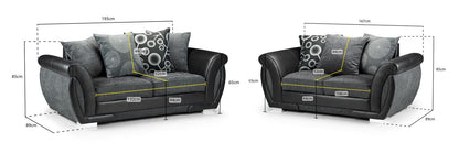 Shani Sofa Black/Grey 3+2 Set