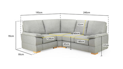 Bento Sofa Silver Left Hand Facing Corner