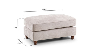 Florence Chesterfield Sofa Beige Footstool