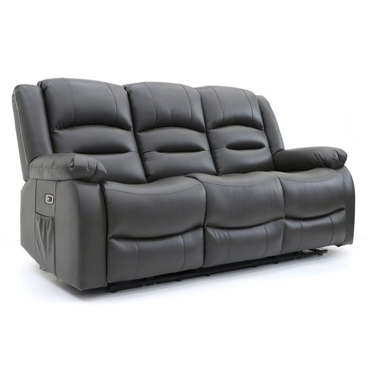 Alto Electric Recliner Sofa Grey 3 Seater