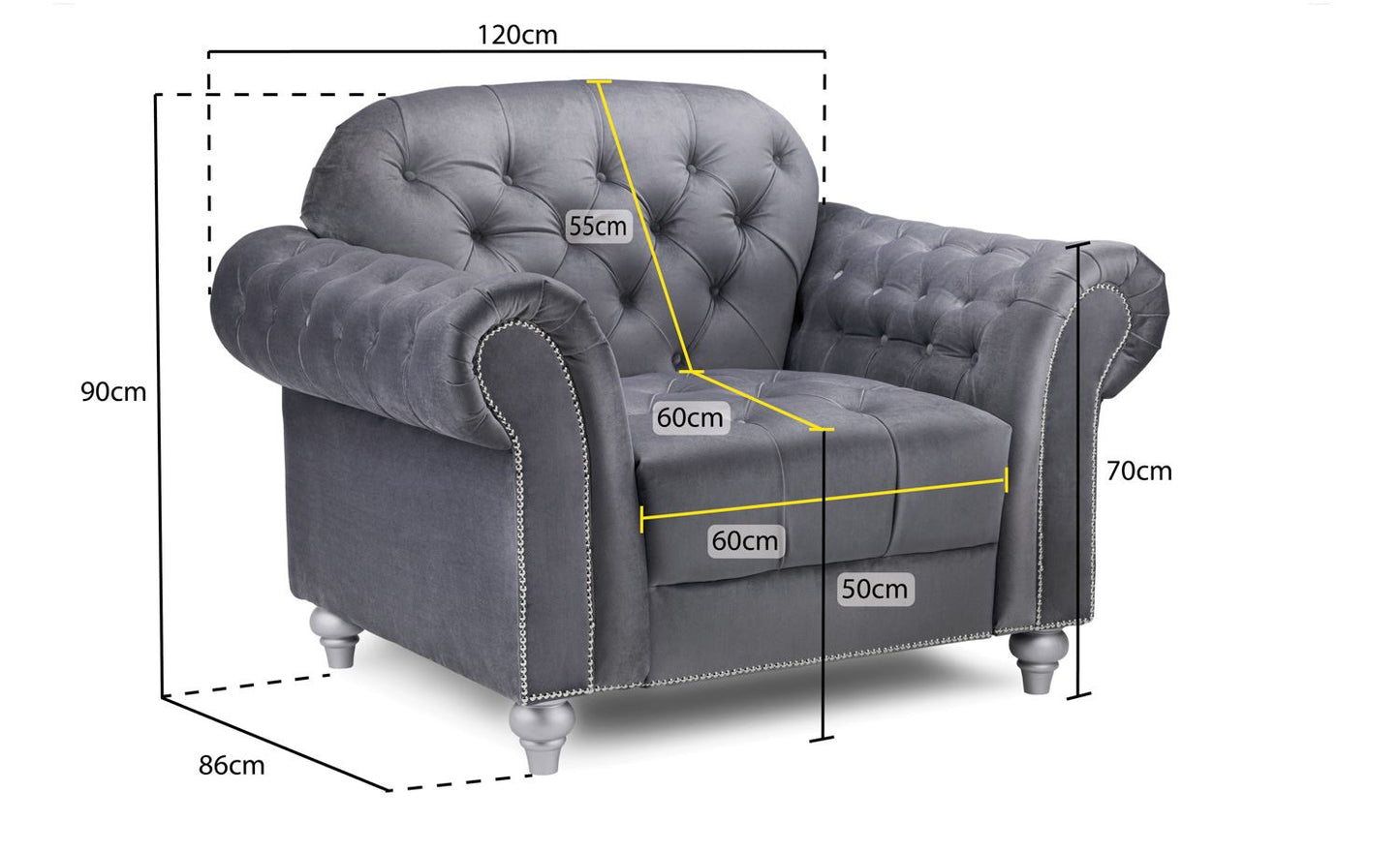 Fiesta Sofa Grey Armchair