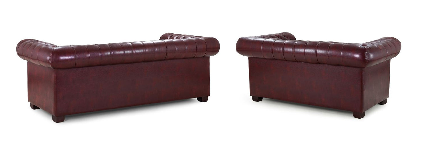 Chesterfield Sofa Oxblood Red 3+2 Set