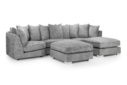 Bishop Scatterback Sofa Platinum U Shape Corner