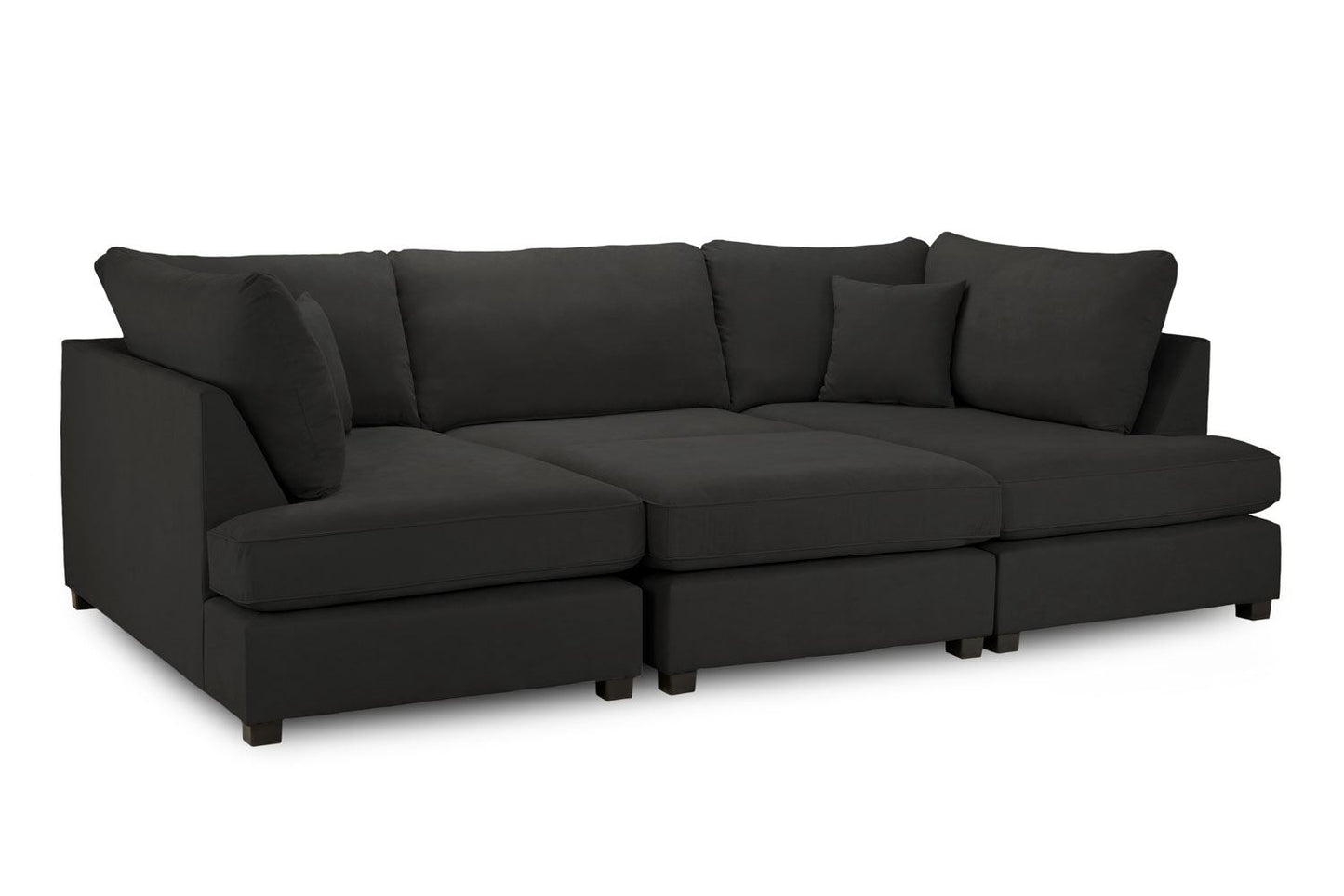 Barnaby Sofa Black U Shape Corner