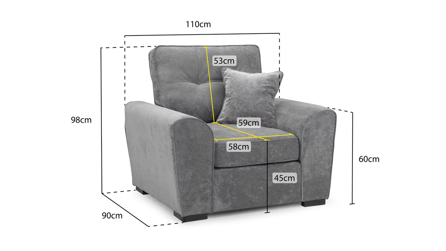 Maxwell Sofa Grey Armchair