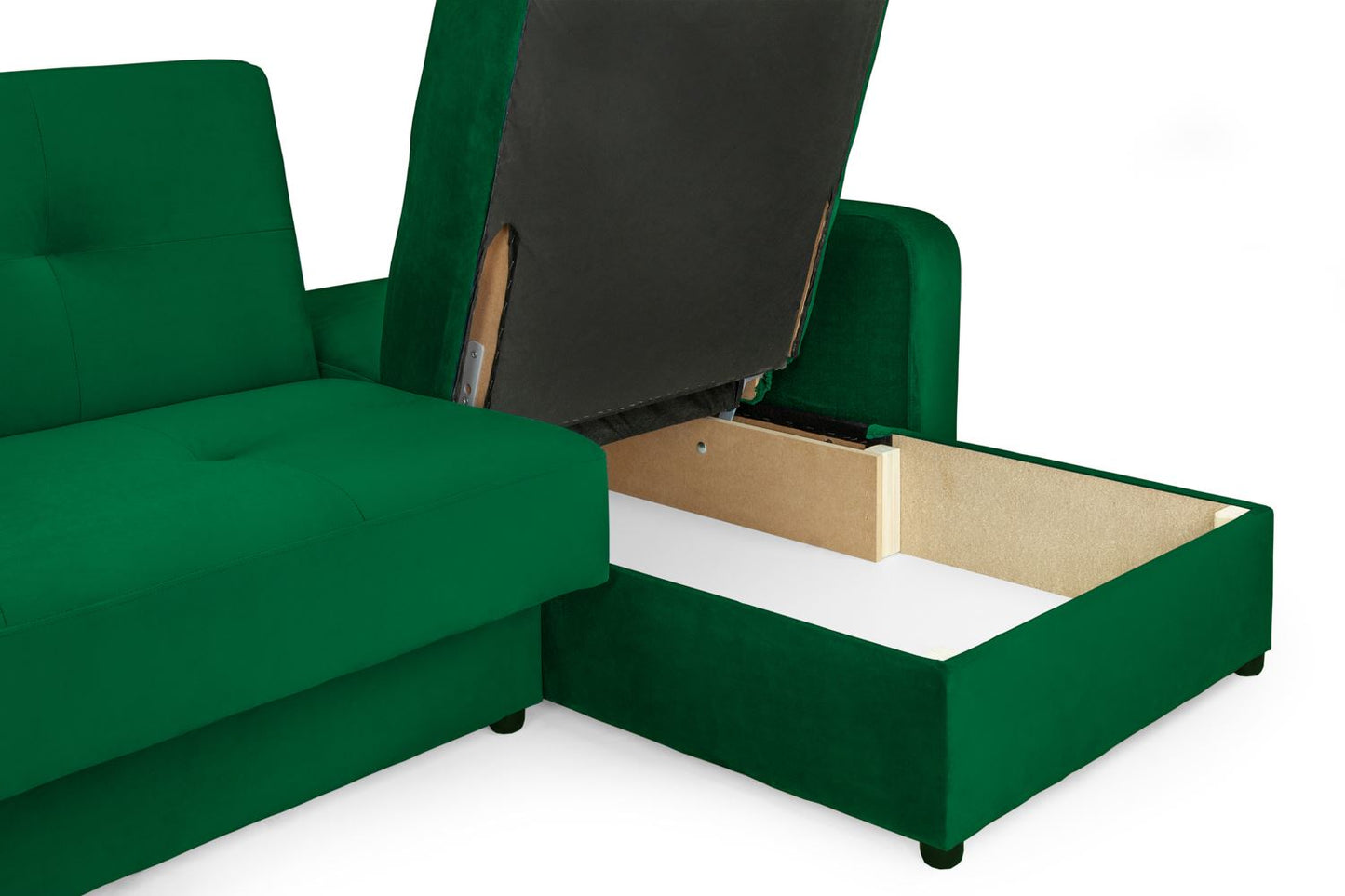 Kira Sofabed Plush Green Universal Corner