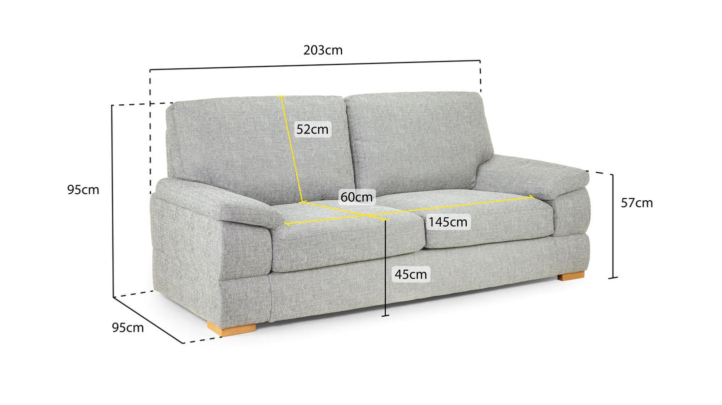 Bento Sofa Silver 3 Seater