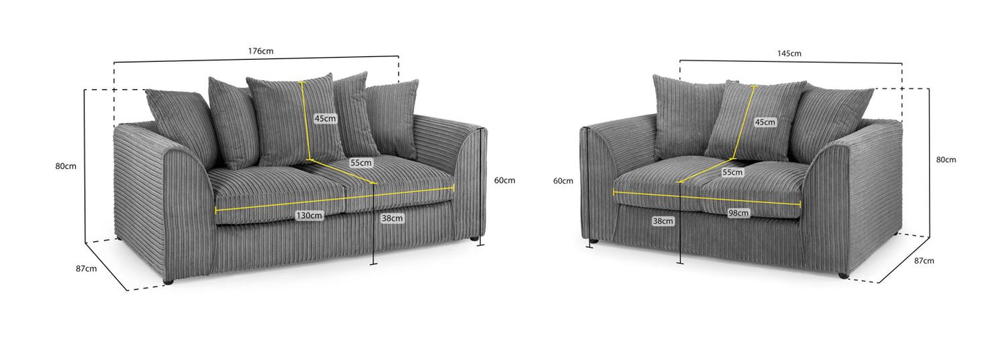 Quinn Sofa Grey 3+2 Set