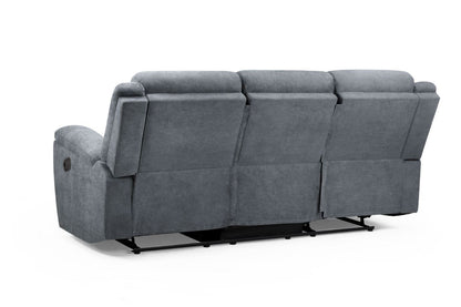 Sable Recliner Sofa Grey 3 Seater