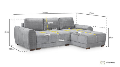 Celeste Sofabed Grey Universal Corner