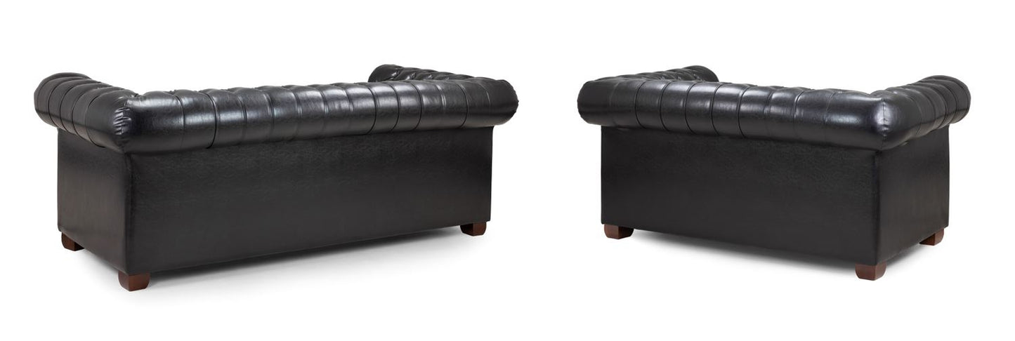 Chesterfield Sofa Black 3+2 Set