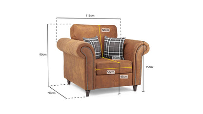 Willow Sofa Tan Armchair