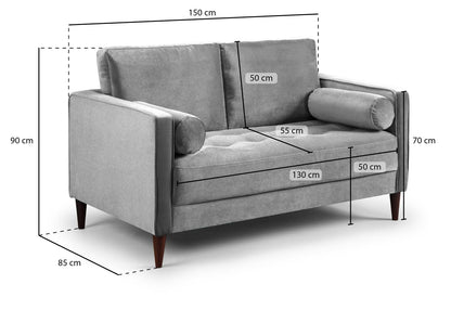 Herald Sofa Plush Grey 2 Seater