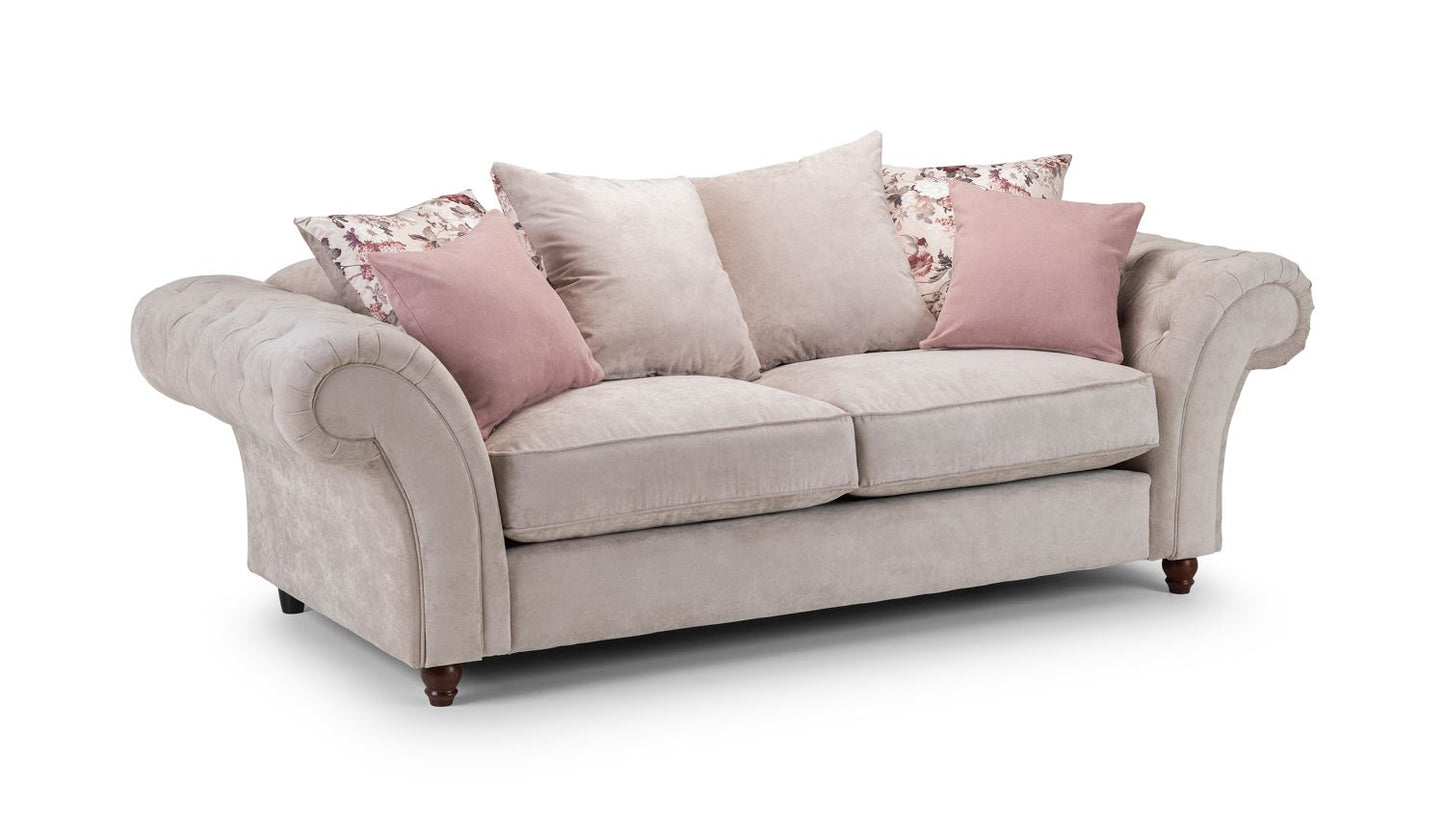 Florence Chesterfield Sofa Beige 3 Seater