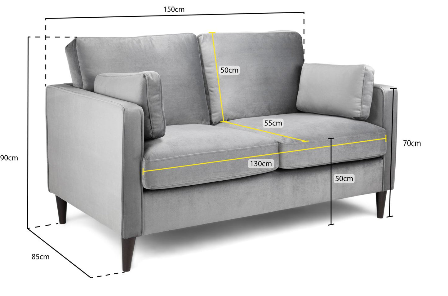 Munich Sofa Plush Grey 2 Seater