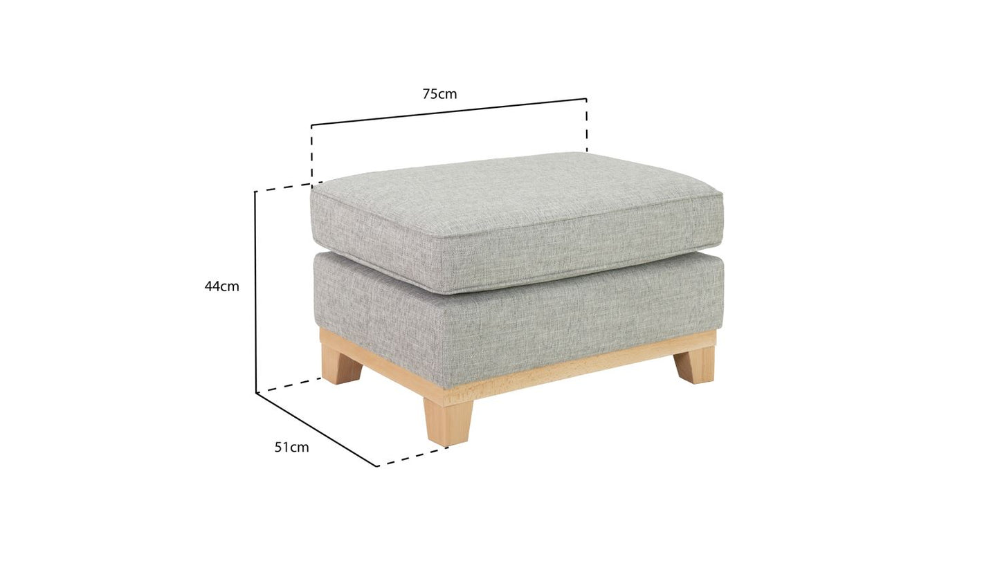 Delta Sofa Grey Footstool