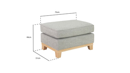 Delta Sofa Grey Footstool