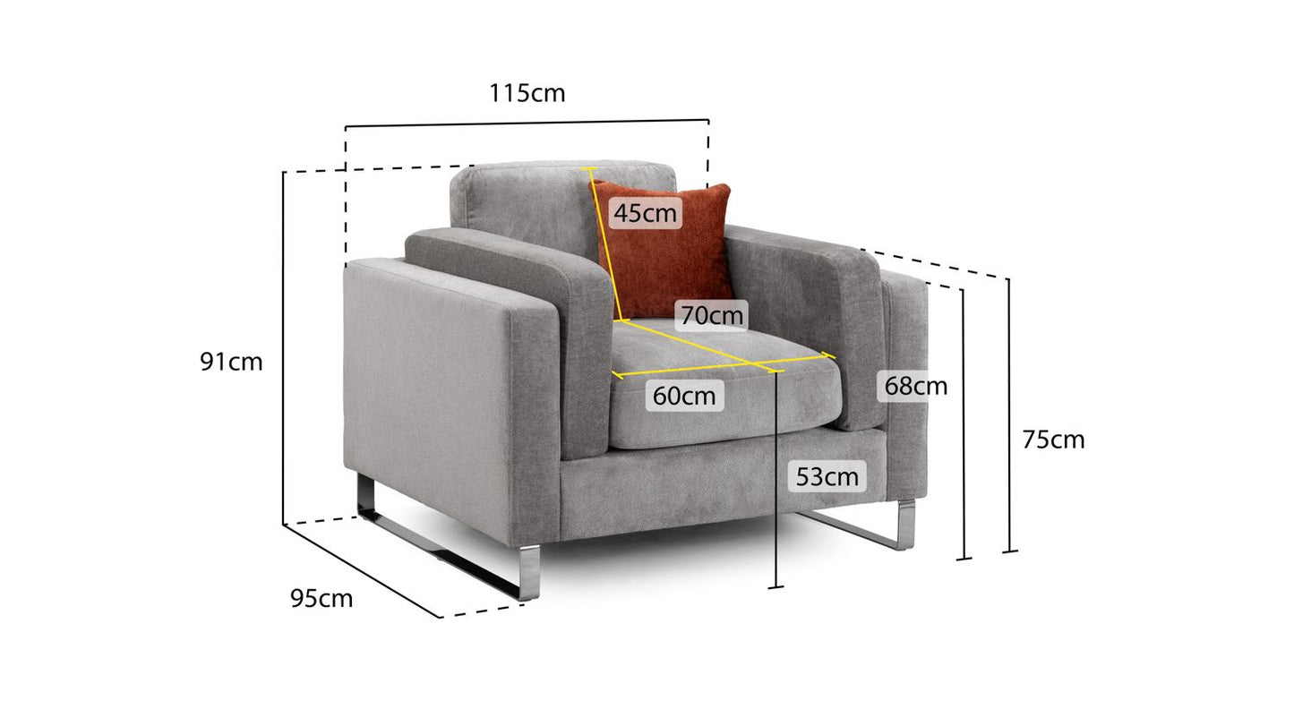 Kingston Sofa Grey Armchair