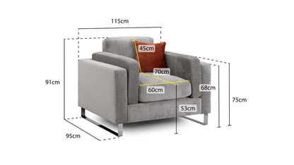 Kingston Sofa Grey Armchair