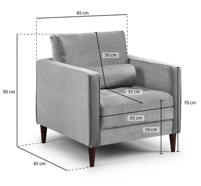 Herald Sofa Plush Grey Armchair