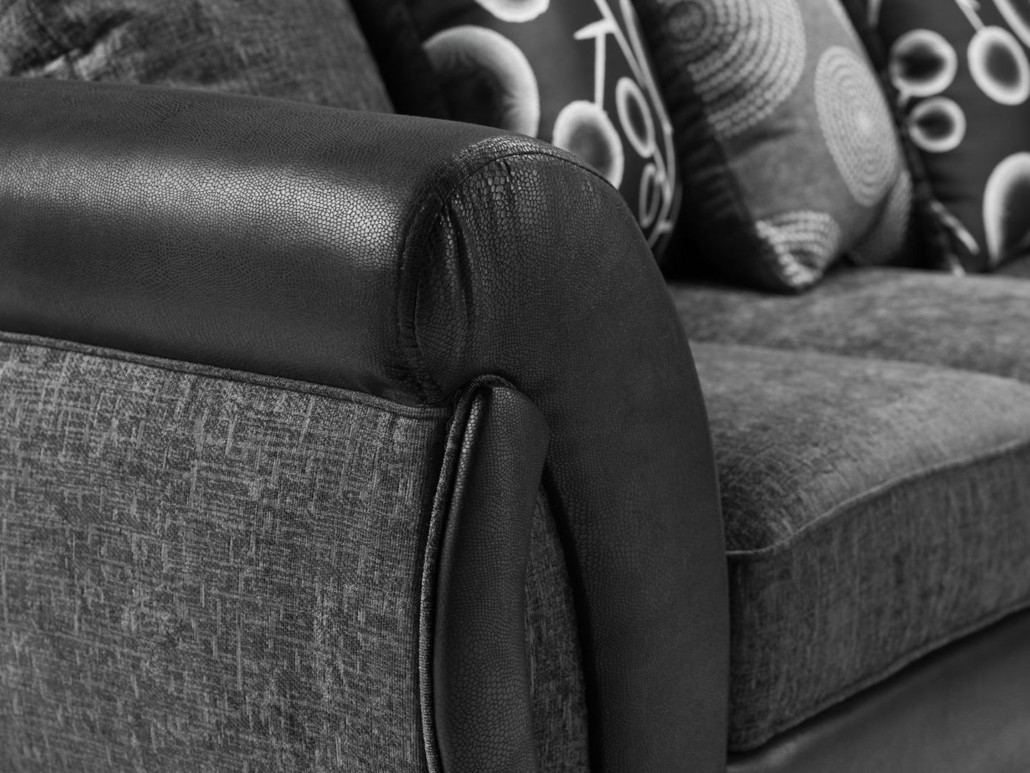 Shani Sofa Black/Grey Footstool