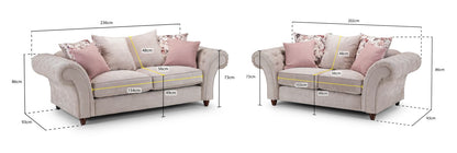 Florence Chesterfield Sofa Beige 3+2 Set