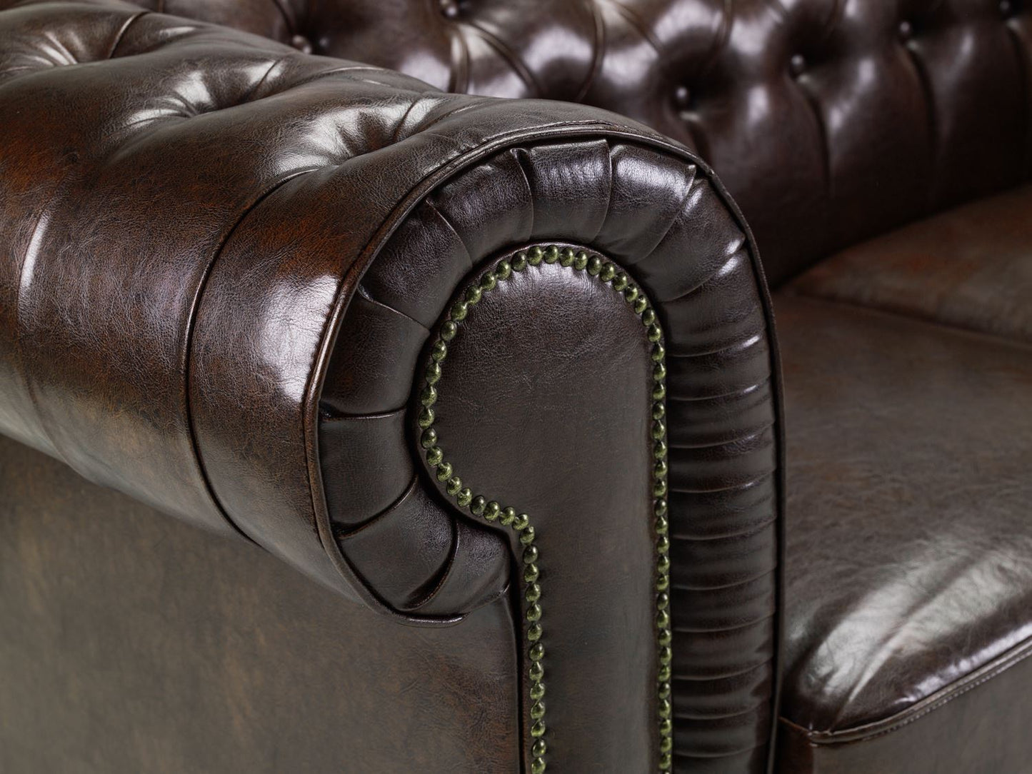 Chesterfield Sofa Antique Brown Armchair