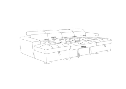 Layla U-Shape Green Sofa Bed