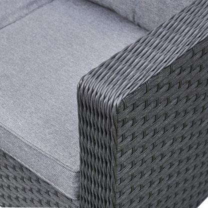 Nova Rattan Corner Sofa Set with Ice Bucket Grey