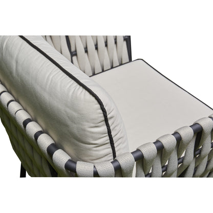 Axe Aluminium & Rope Lounge Set - Grey