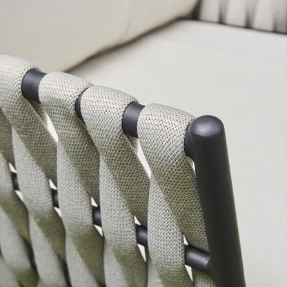 Axe Aluminium & Rope Lounge Set - Grey