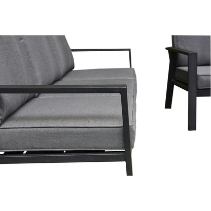 Sienna Aluminium Sofa Dining Set with Fire Pit – Grey