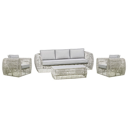 Indi 4 Piece Rattan Garden Furniture Sofa Set
