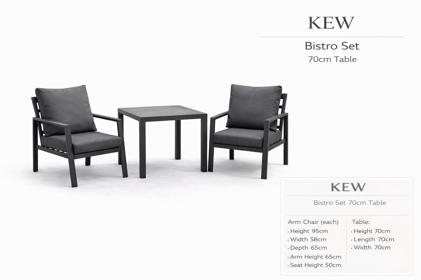 Kew Aluminium Bistro set