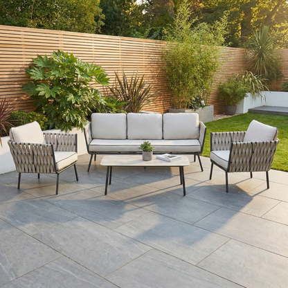 Axe Aluminium & Rope Lounge Set - Grey