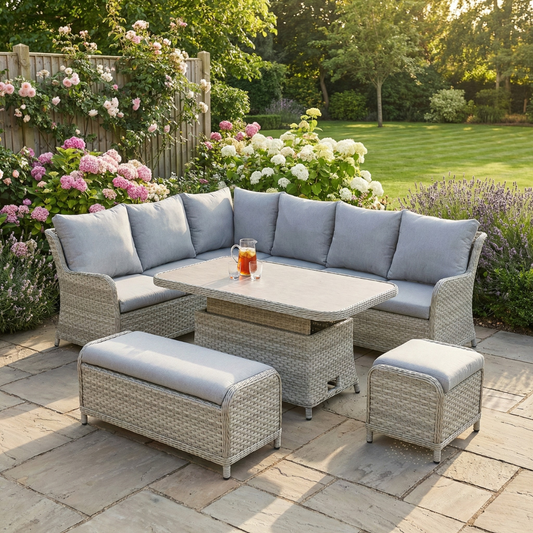 Buckingham Corner Sofa Set With Rise And Fall Table