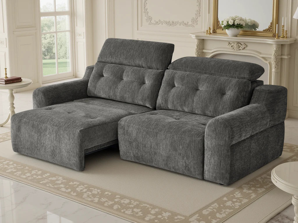 Harry Electric Dark Grey Reclining Sofa Bed