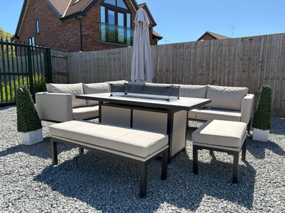 Lola Corner Sofa Set With Fire Pit Table