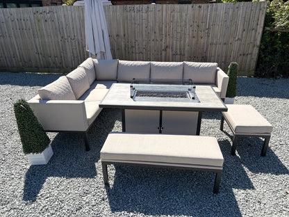 Lola Corner Sofa Set With Fire Pit Table