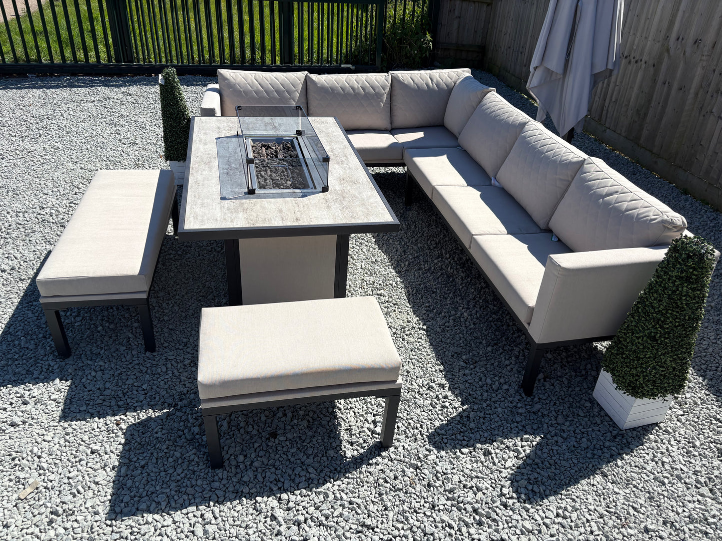 Lola Corner Sofa Set With Fire Pit Table