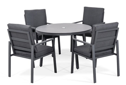 Kew Aluminium 4 Seater Round Dining Set