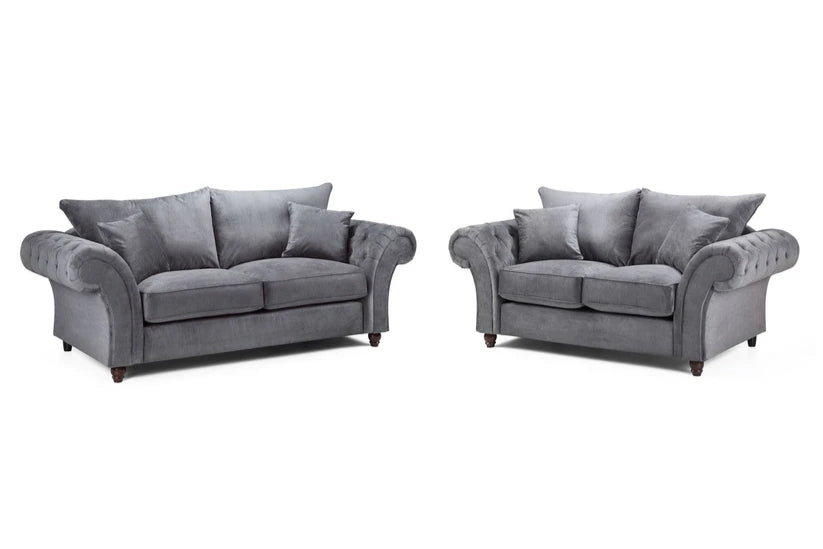 Buckingham Fullback Sofa Grey 3+2 Set