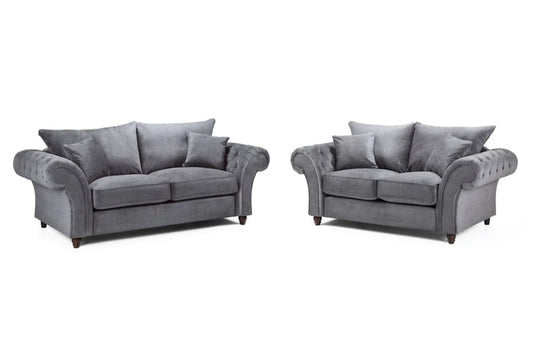 Buckingham Fullback Sofa Grey 3+2 Set