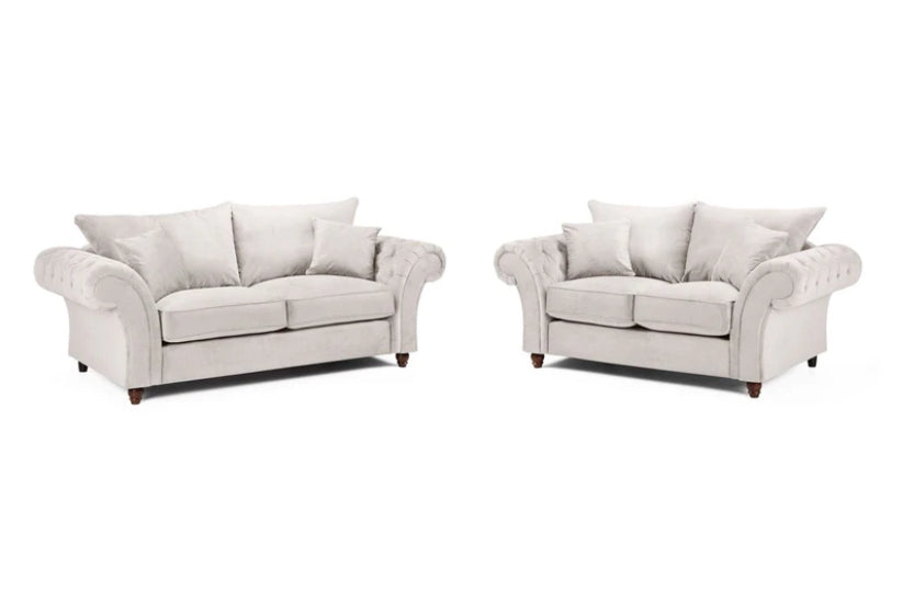 Buckingham Fullback Sofa Stone 3+2 Set
