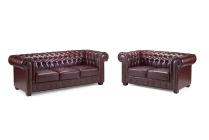 Chesterfield Sofa Oxblood Red 3+2 Set