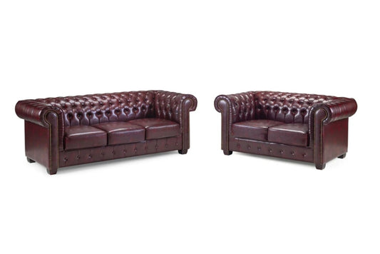 Chesterfield Sofa Oxblood Red 3+2 Set