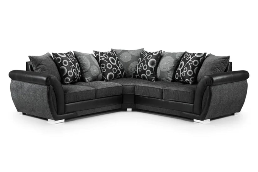 Shani Sofa Black/Grey Large Corner