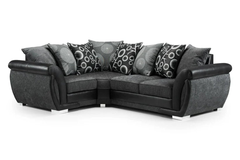 Shani Sofa Black/Grey Left Hand Facing Corner